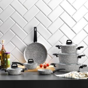 Schafer Dark Storm Tencere Seti 12 Parça Gri