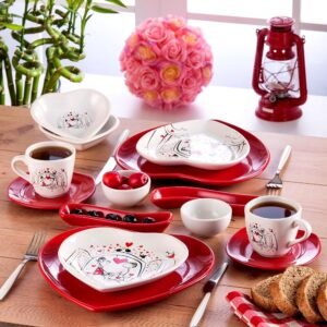 Keramika Keyfi Aşk Kahvaltı Seti 14 Parça 2 Kişilik